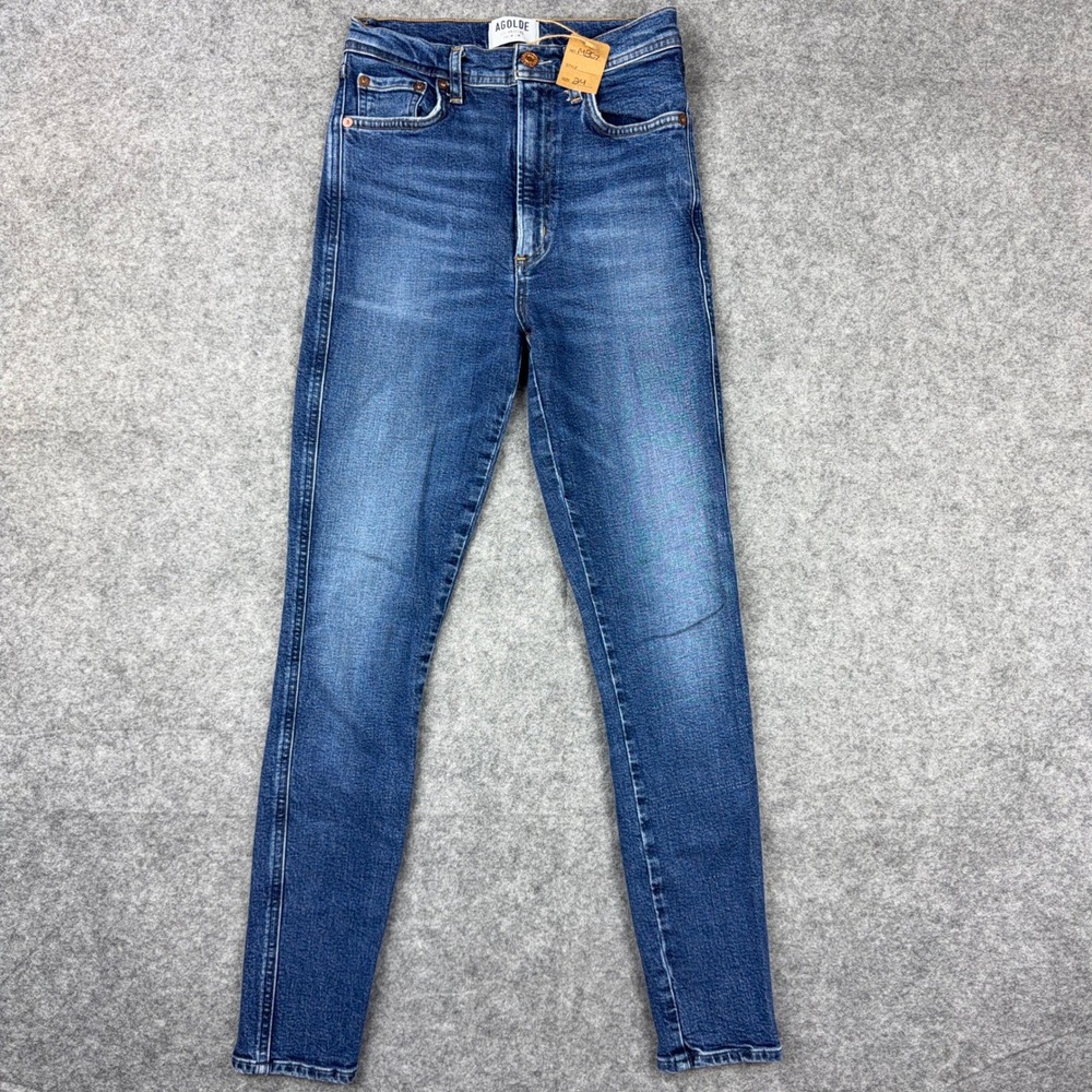 AGOLDE Jeans Womens 24 Blue Sophie High Rise Skinny Medium Wash Stretch Denim